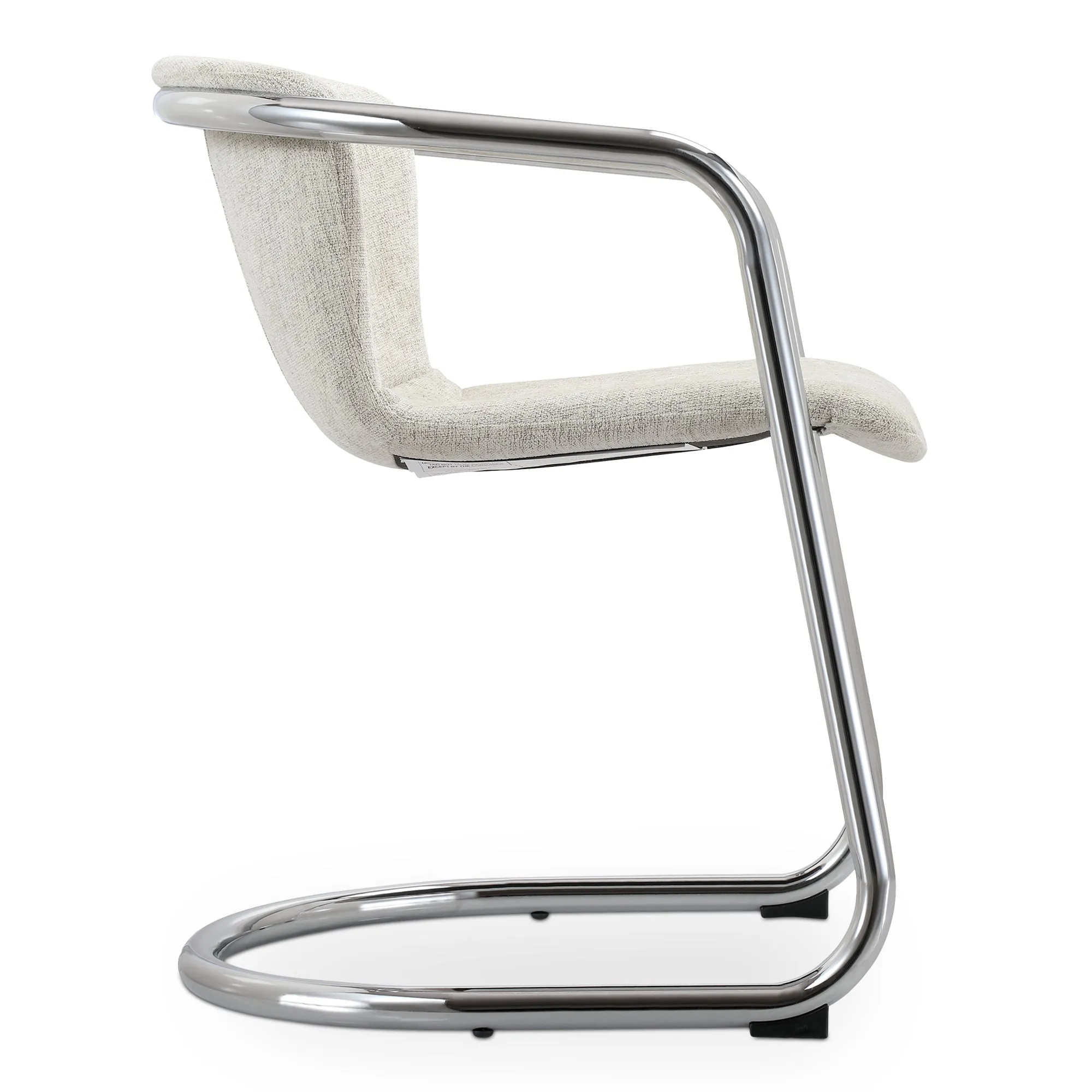 Urbane Retro Dining Duo: Sleek Chrome & Plush Fabric Seating