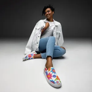 Vibrant Canvas Shoes with Colorful Flowers