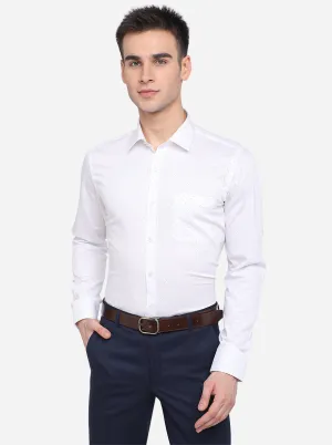White & Black Printed Slim Fit Formal Shirt | JadeBlue