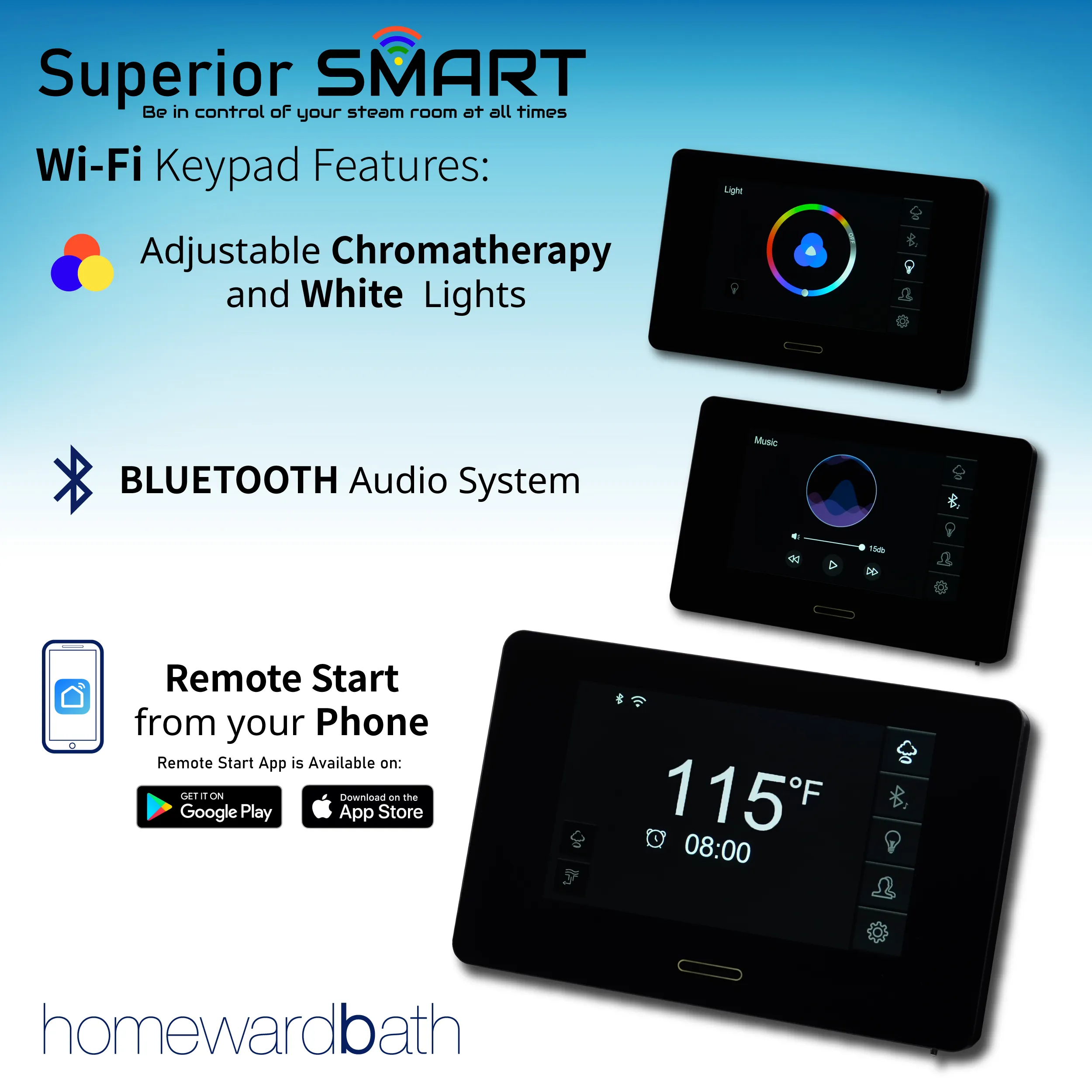WiFi Superior SMART Steam Shower Generator Kit 12kW