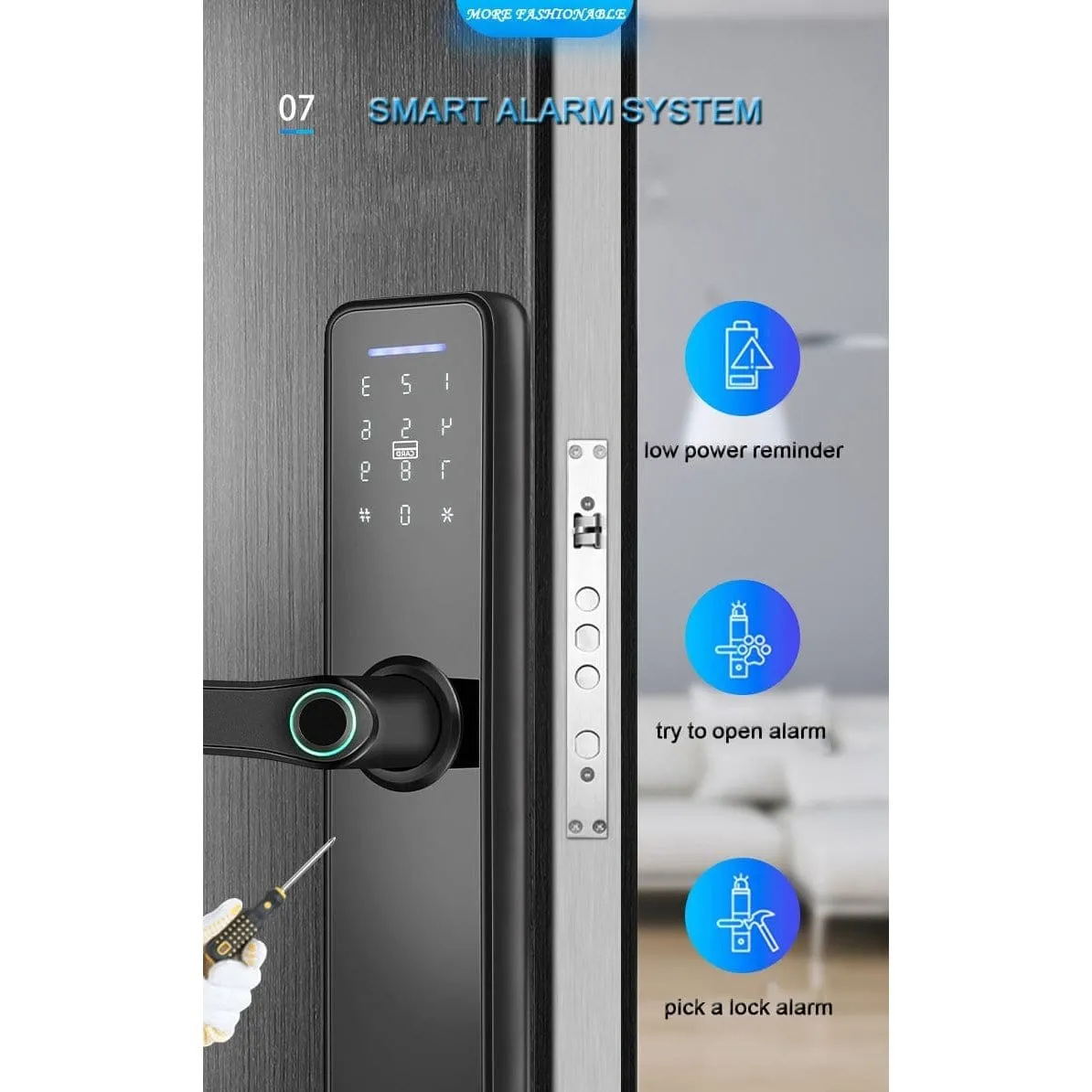 X3 Smart Door Lock 5-in-1 | Fingerprint, App, Passcode, IC Card & Key Access - X3 (5050)