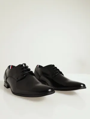 Zander Basic Closed Toe Lace Up Derby Sneaker - Black